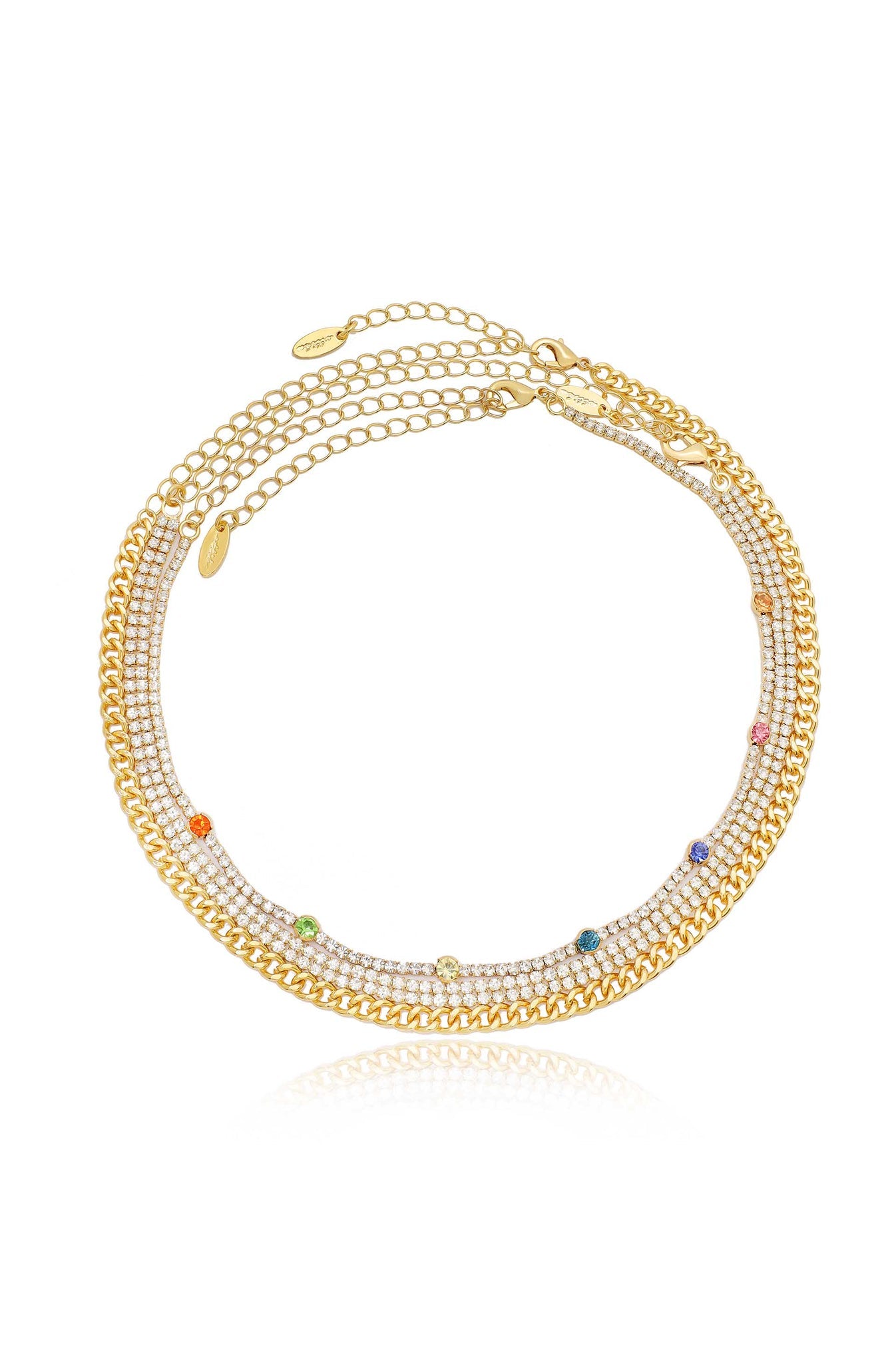 Rainbow and Crystal Necklace Set
