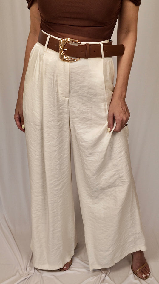 Satin Belted Pants