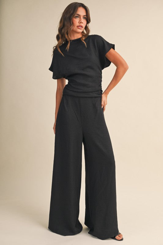 PREORDER Ruched Wide Leg Jumpsuit