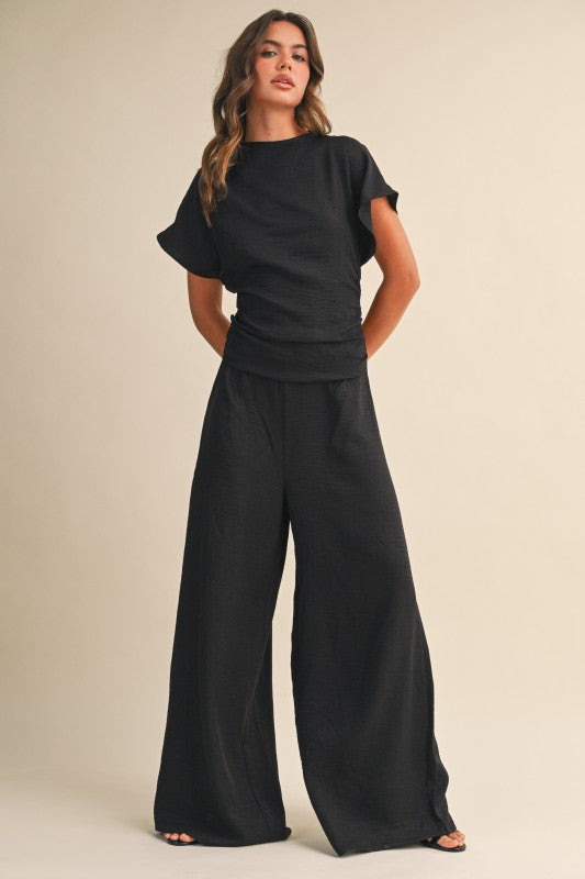 PREORDER Ruched Wide Leg Jumpsuit