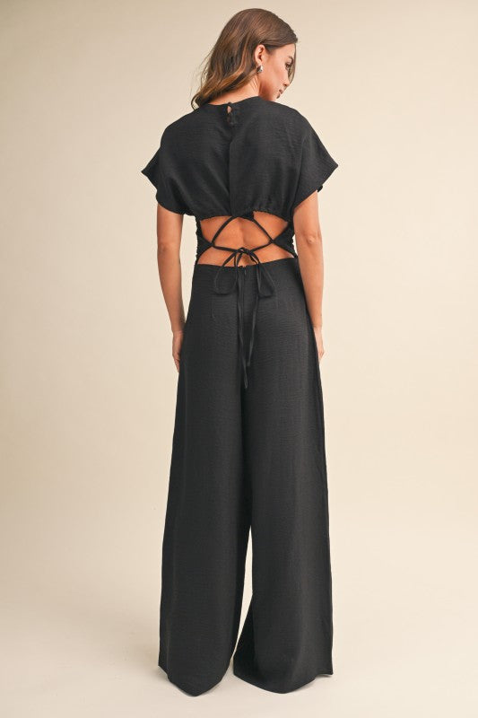 PREORDER Ruched Wide Leg Jumpsuit