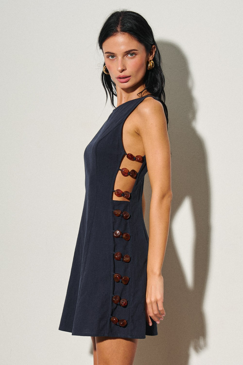 Linen Side Bead Dress