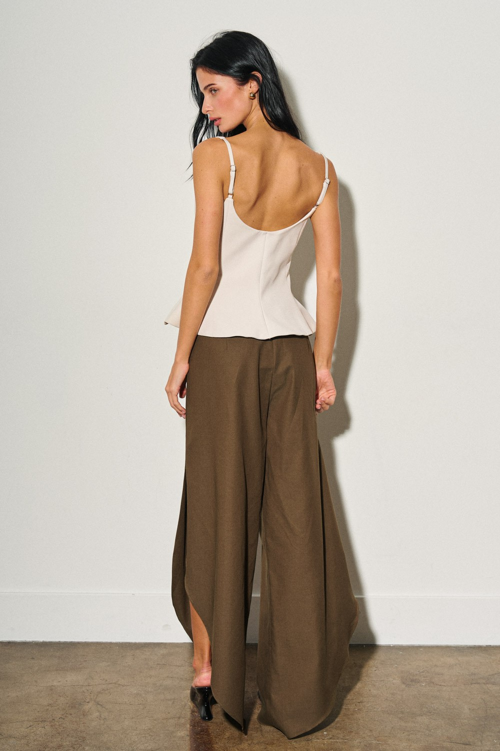 Linen Side Slit Balloon Pants