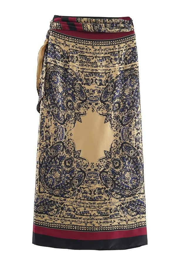 Paisley Print Wrap Skirt